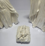 Vintage Iridescent Ceramic Nativity Scene Jesus,Joseph and Marie c1930