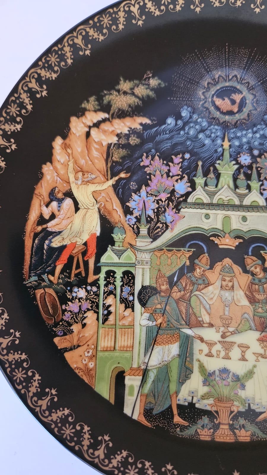 PALEKH Russian Legends "Tale of Fisherman and the Golden Fish" Plate.N Lopalin 5