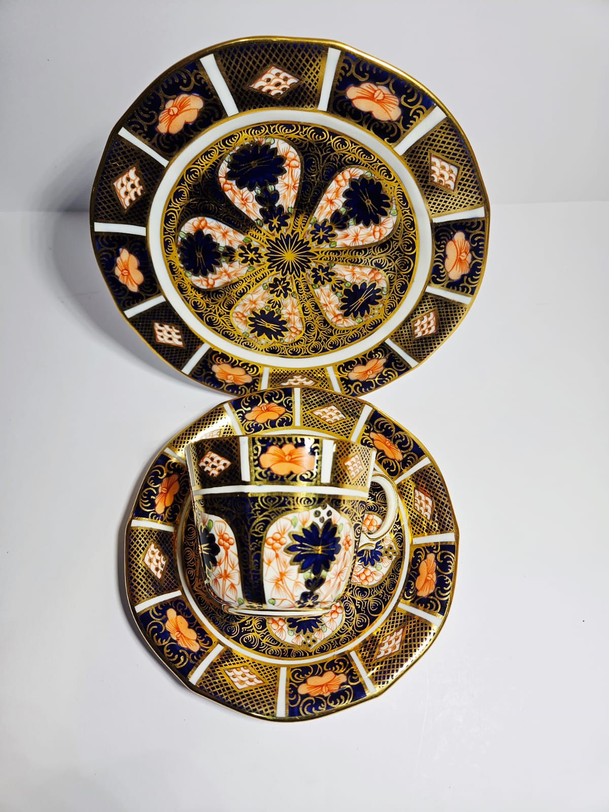 Royal Crown Derby Old Imari 1128, Fine Bone China Trio