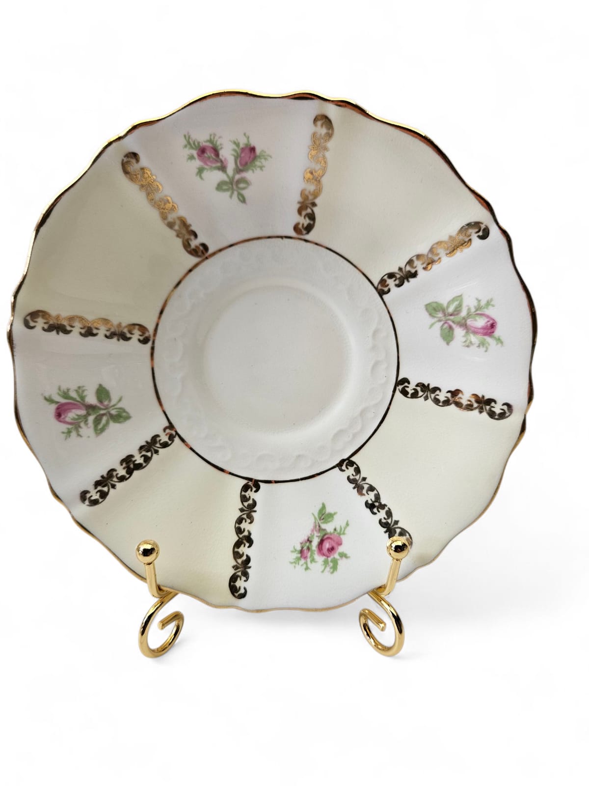 Vintage Old Royal Bone China England TRIO Pink Roses 1846 Stamp 2978