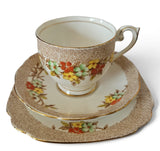 Bell China 14 pcs Tea Set, Pattern R280, Orange Yellow Flowers c.1960