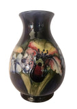 Walter Moorcroft Orchid on Blue Ground vase shape 7/6