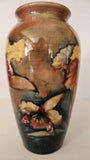 Walter Moorcroft Flambe Orchid tapering shape vase