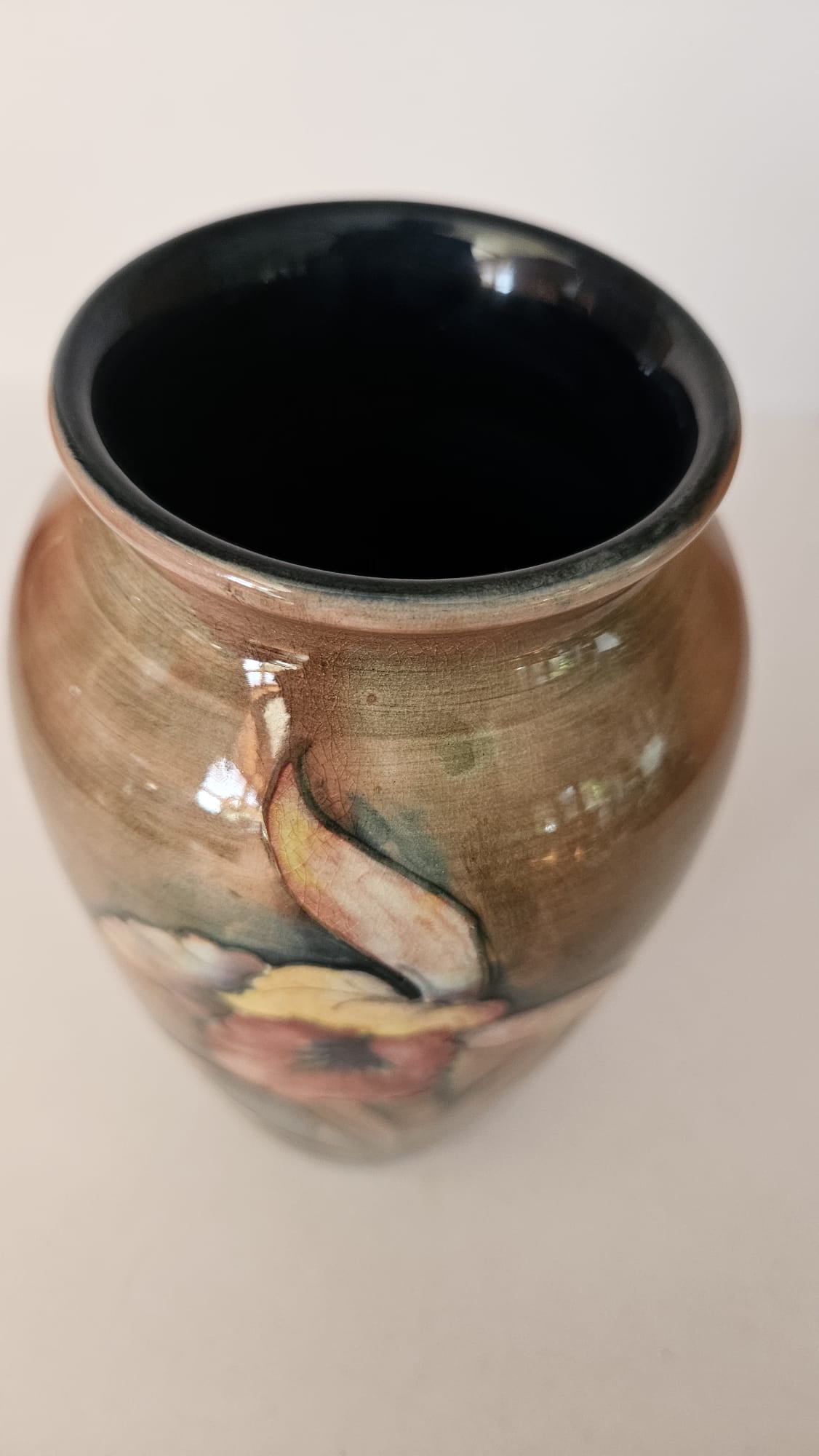 Walter Moorcroft Flambe Orchid tapering shape vase