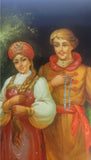 Rare 6" (15cm) Vintage 1980s Russian Fedoskino Hand-Painted Lacquer Box