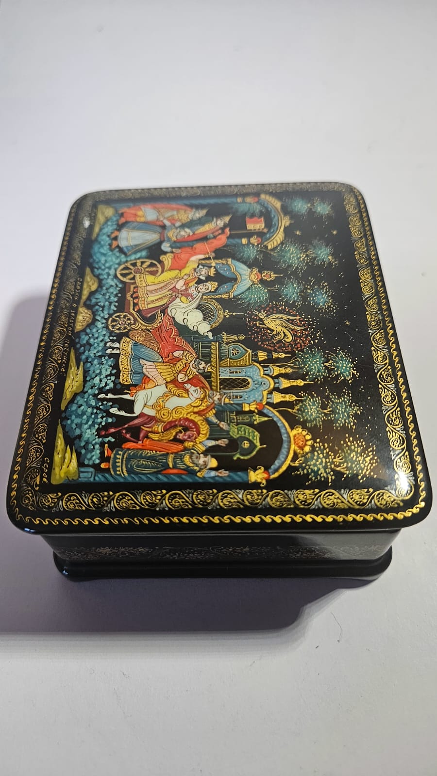 Vintage Russian Lacquer Box Hand Painted Signed by Alexey Skalozub