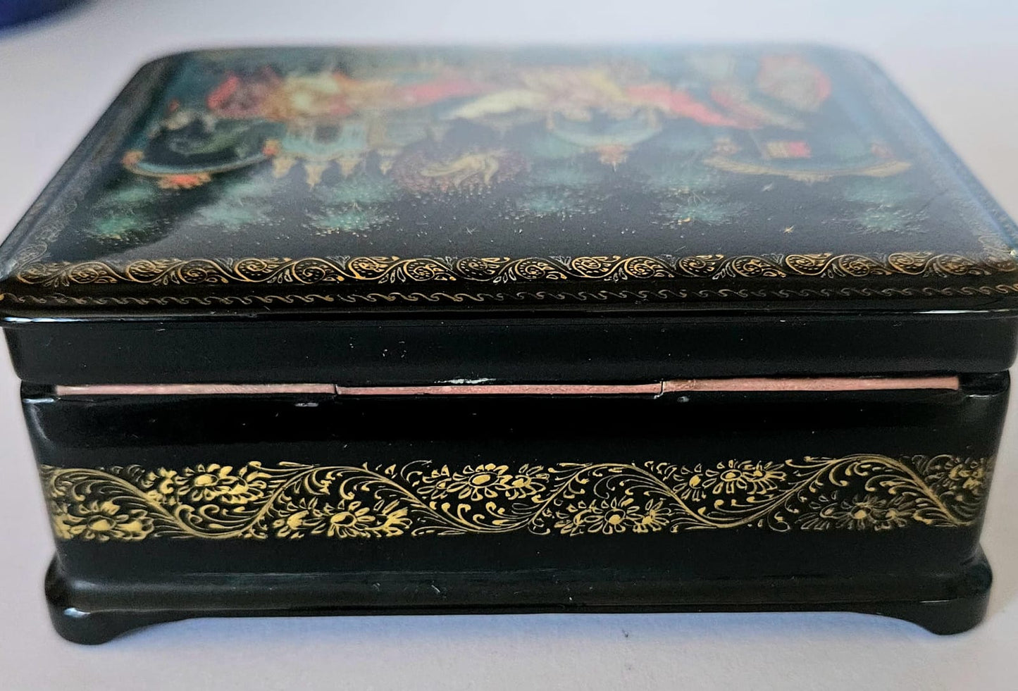 Vintage Russian Lacquer Box Hand Painted Signed by Alexey Skalozub