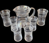 Pall Mall “Lady Hamilton” Crystal 6 x tumblers & edwardian pitcher c.1905
