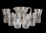 Pall Mall “Lady Hamilton” Crystal 6 x tumblers & edwardian pitcher c.1905