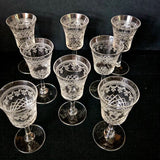 Set of 8 x small Pall Mall Lady Hamilton aperitif glasses Edwardian Era 50cl