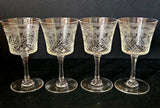 Antique Lady Hamilton Pall Mall Crystal liqueur glasses x 4 - 75ml