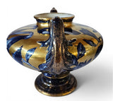 Large Phoenix Ware twin handles vase Thomas Forester and Son-Cobalt Blue & gold