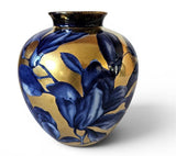 Art Nouveau Phoenix Ware vase by Thomas Forester and Son-Cobalt Blue & 24K Gilt