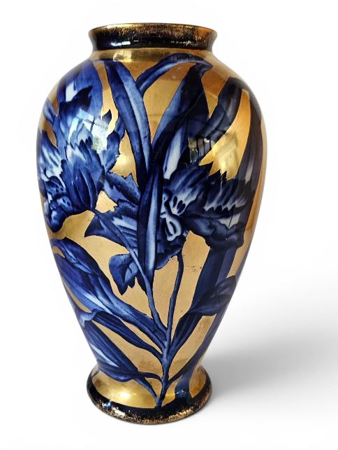 Art Nouveau Phoenix Ware vase by Thomas Forester and Son-Cobalt Blue & Gilt c.1900