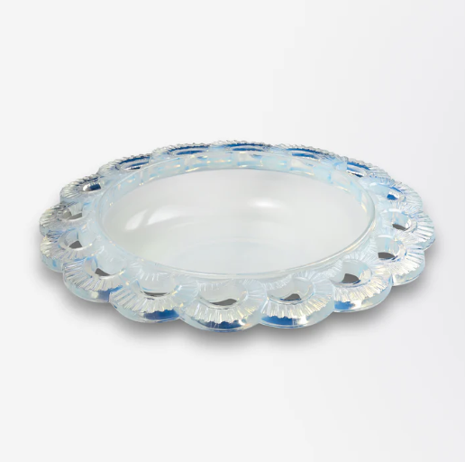 Art Deco Opalescent Glass Charger signed Pierre D' Avesn for Lalique 18637