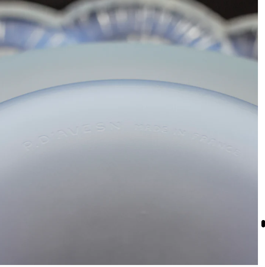 Art Deco Opalescent Glass Charger signed Pierre D' Avesn for Lalique 18637