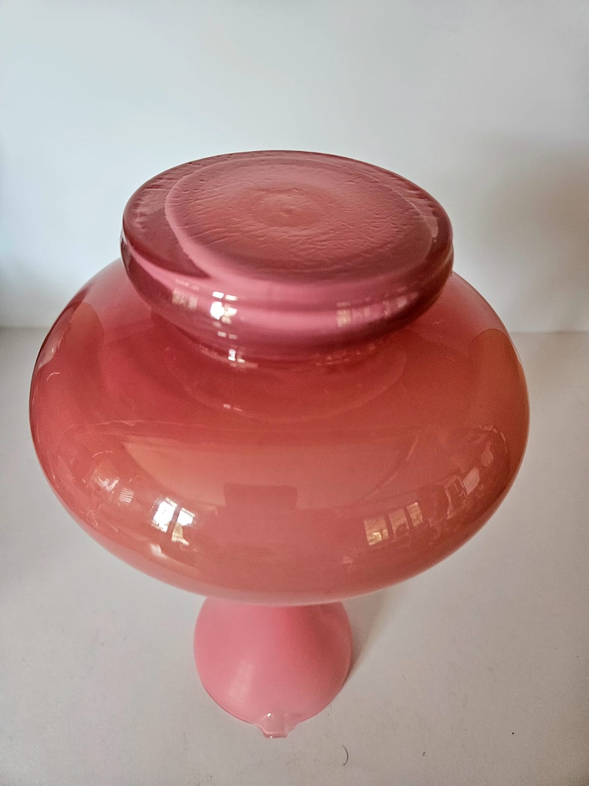 MCM Carlo Moretti, Empoli Cased Italian Pink Glass Ewer