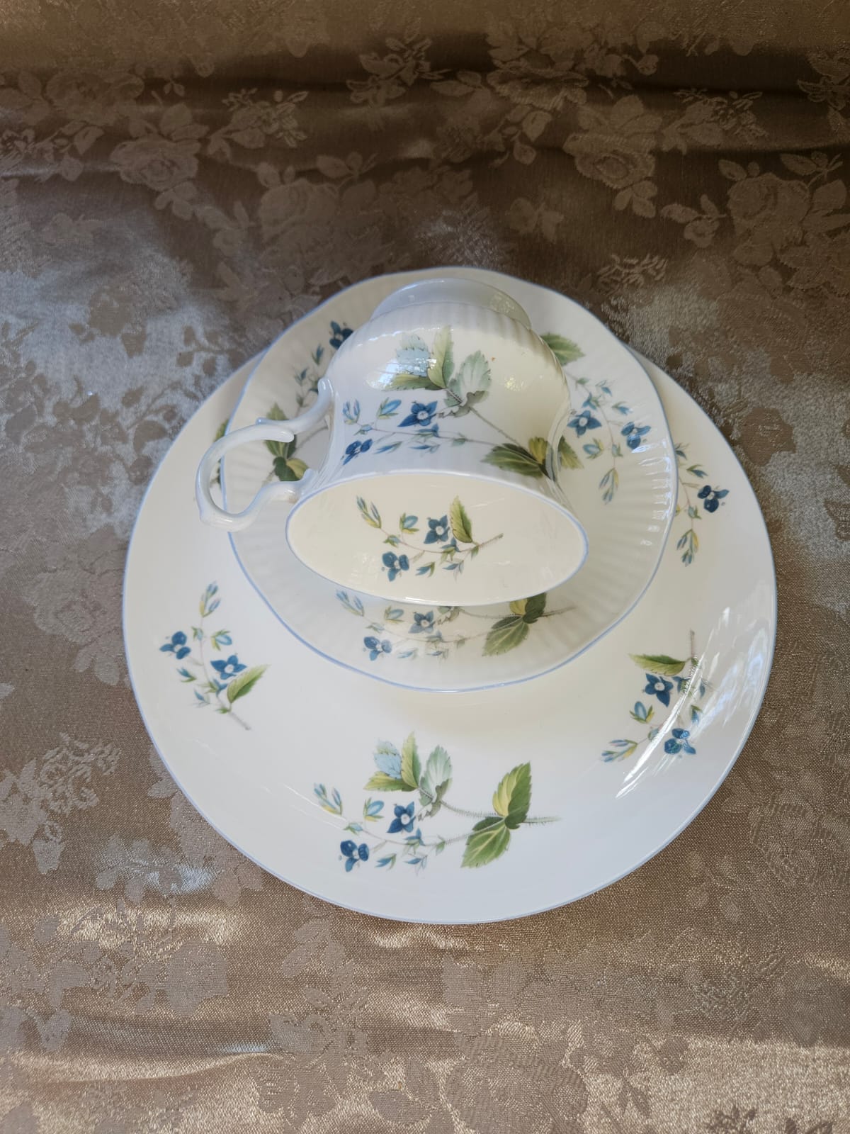 Vintage Delicate Queen's Fine Bone China Teacup Trio - Rosina China Co Ltd