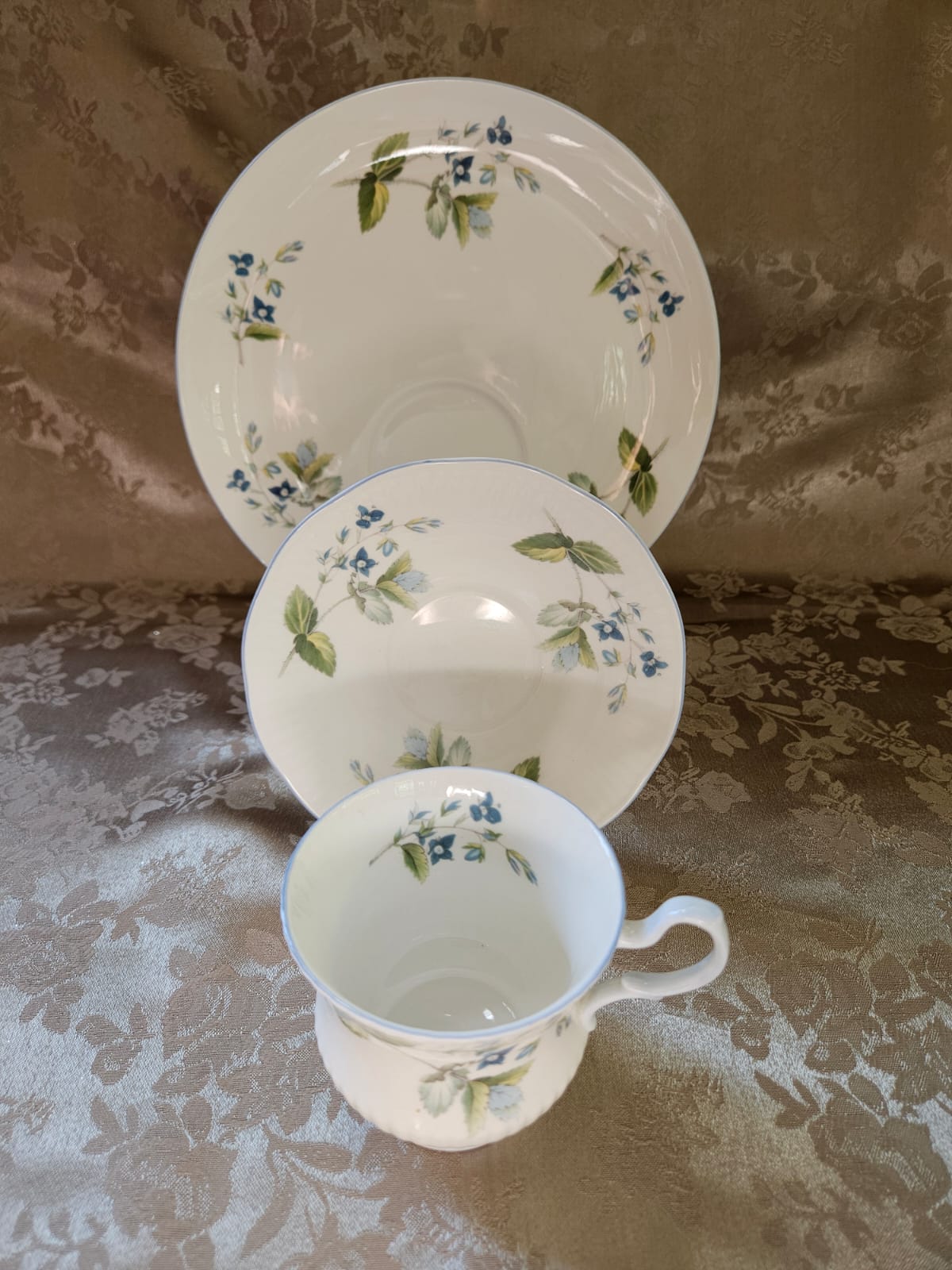 Vintage Delicate Queen's Fine Bone China Teacup Trio - Rosina China Co Ltd