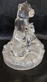 Vintage Lead Crystal Rock RCR Italian Lioness and Cub