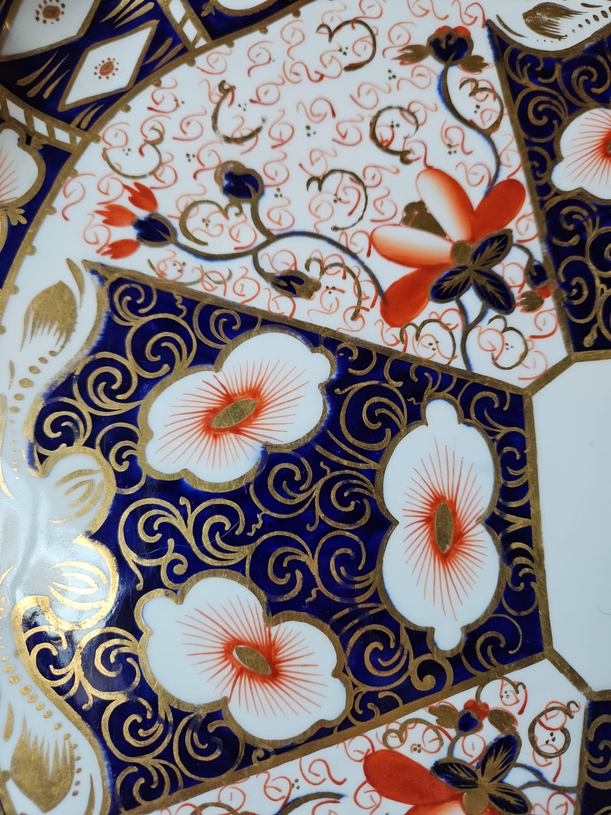 Plat rectangulaire Royal Crown Derby Rare 2451 Traditionnel Imari Grand Format C.1903