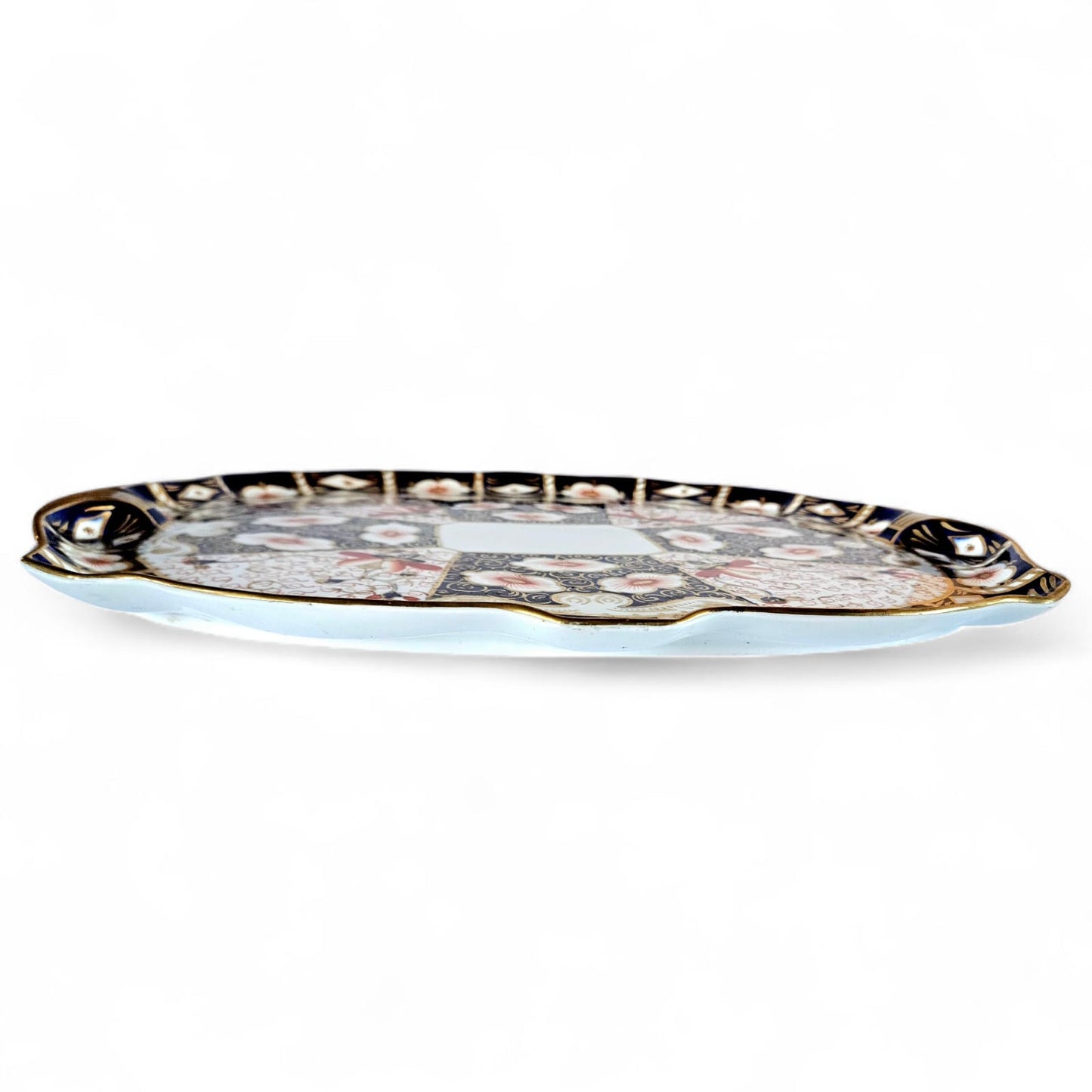 Plat rectangulaire Royal Crown Derby Rare 2451 Traditionnel Imari Grand Format C.1903