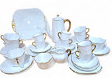 1940s Vintage Shelley- ‘REGENCY’- White and Gold Dainty 37 pcs Tea/Coffee Set