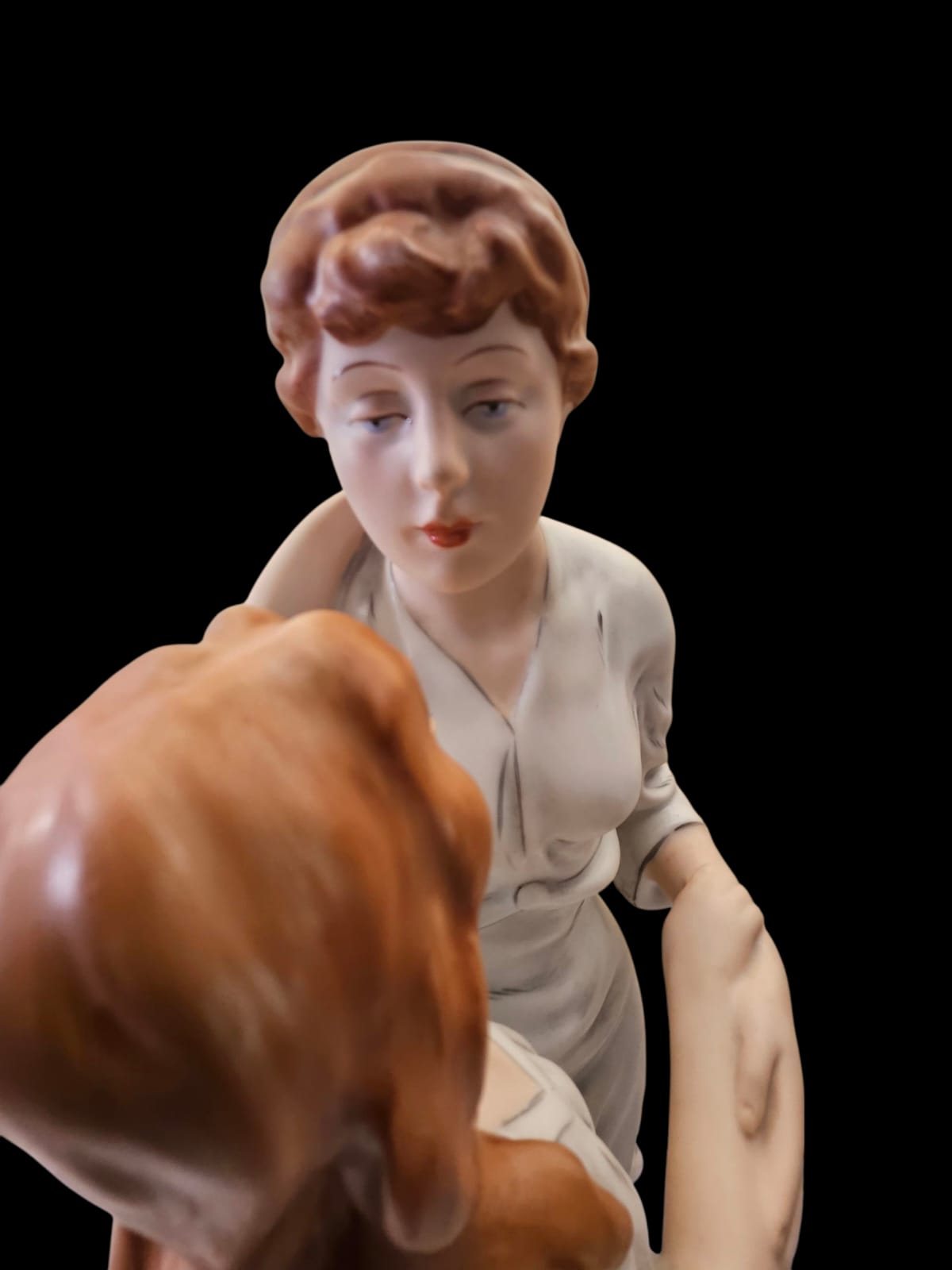 Royal Dux "Souviens-toi" porcelain statue 50cm