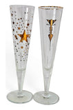 6 RITZENHOFF Champus Champagne Flutes Artist Designed mid 2000s