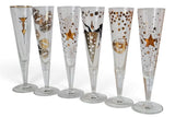 6 RITZENHOFF Champus Champagne Flutes Artist Designed mid 2000s