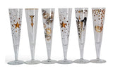 6 RITZENHOFF Champus Champagne Flutes Artist Designed mid 2000s