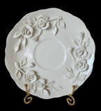 Robert Gordon "Rambling Rose" White Set Teacup, Creamer and Mug