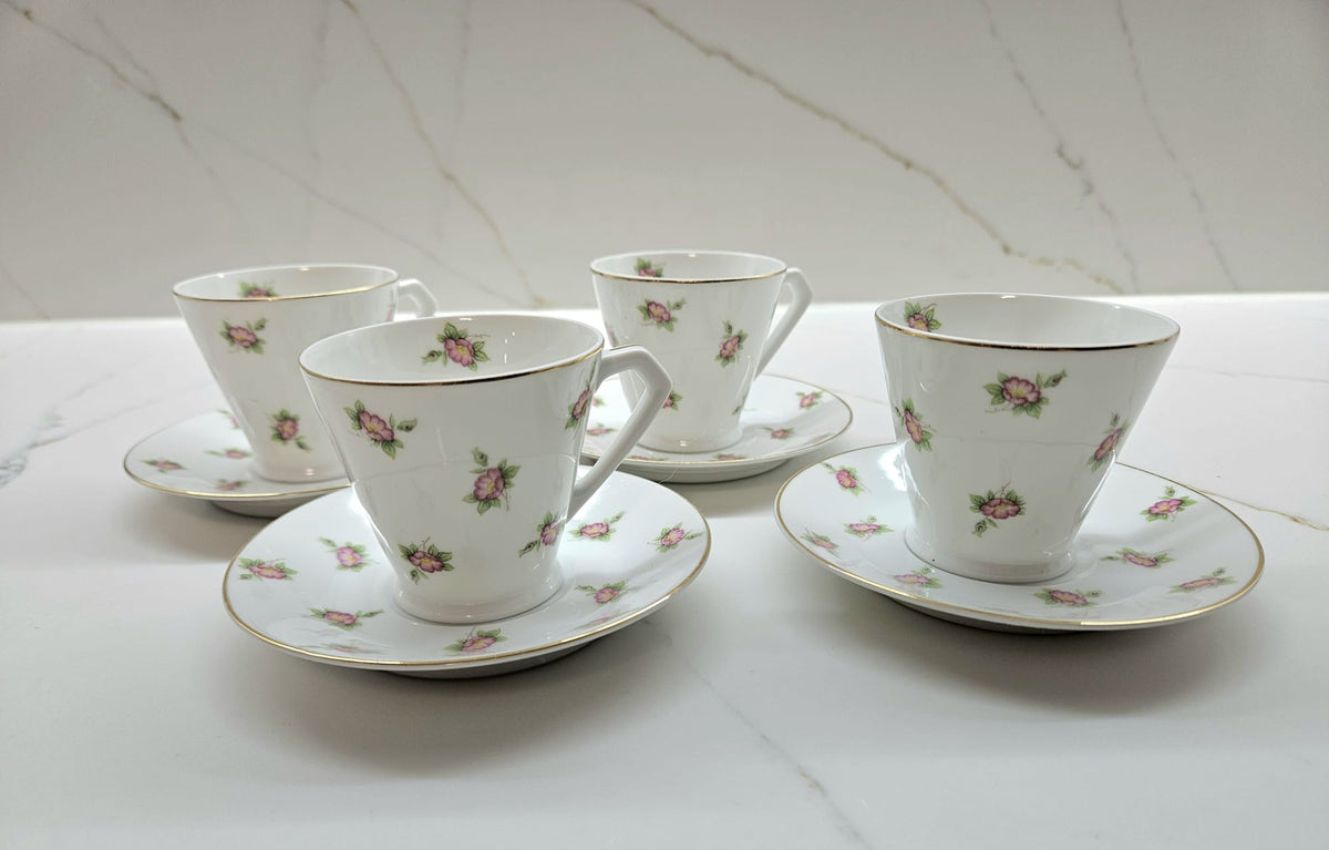 4 x duos Scattered Roses & Rosebuds -  N2329 by Noritake- Rare find