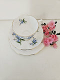 Vintage Royal Albert Trio "Forget me not" footed cup, saucer and side plate c.1950