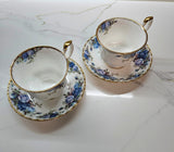 2 x Royal Albert Moonlight Rose Tea Cup saucer and plate trio + 2 Bonus replacement cups