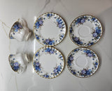 2 x Royal Albert Moonlight Rose Tea Cup saucer and plate trio + 2 Bonus replacement cups
