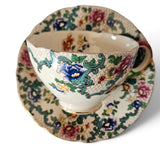 Vintage Royal Cauldon Tea DUO– Victorian Floral with Gilded Accents