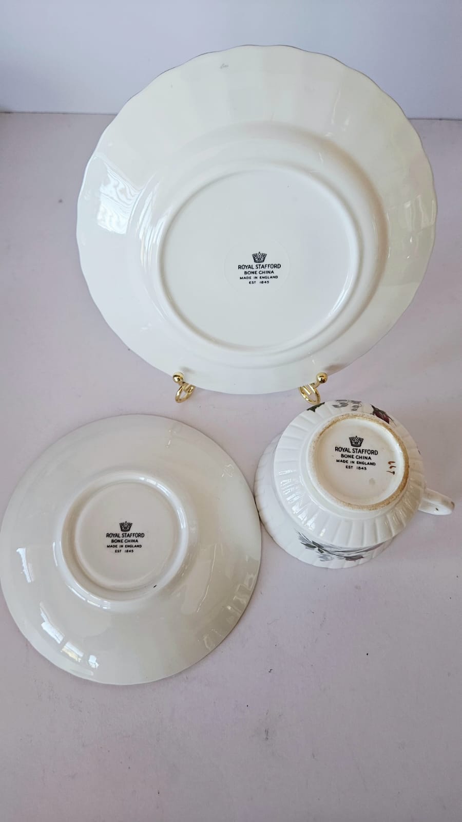 Service à thé trio Royal Stafford Pink Rose n° 669