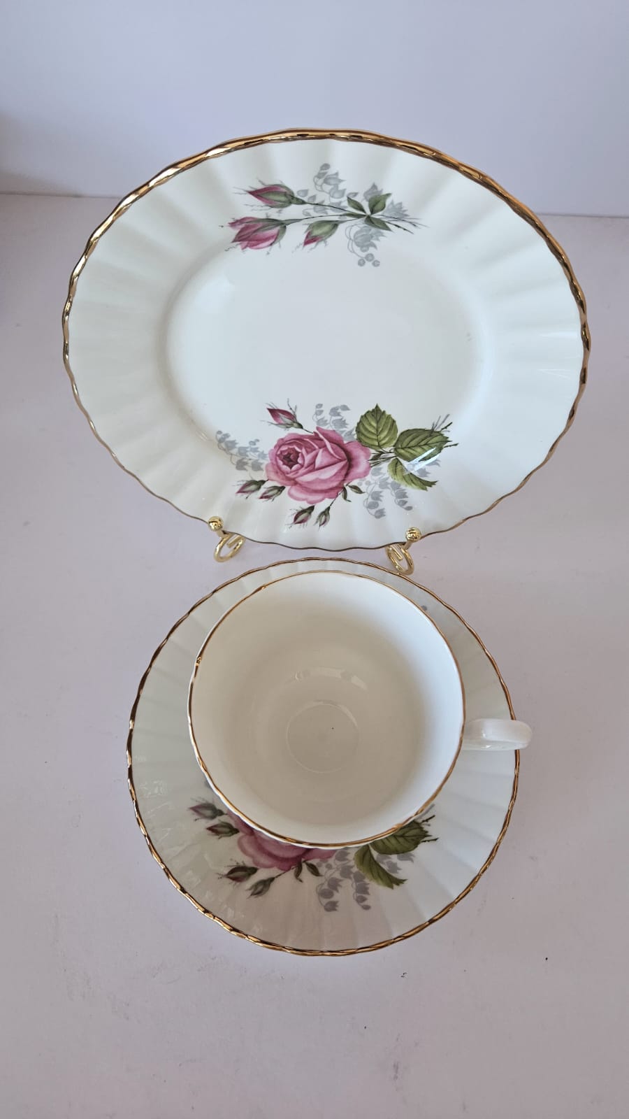 Service à thé trio Royal Stafford Pink Rose n° 669