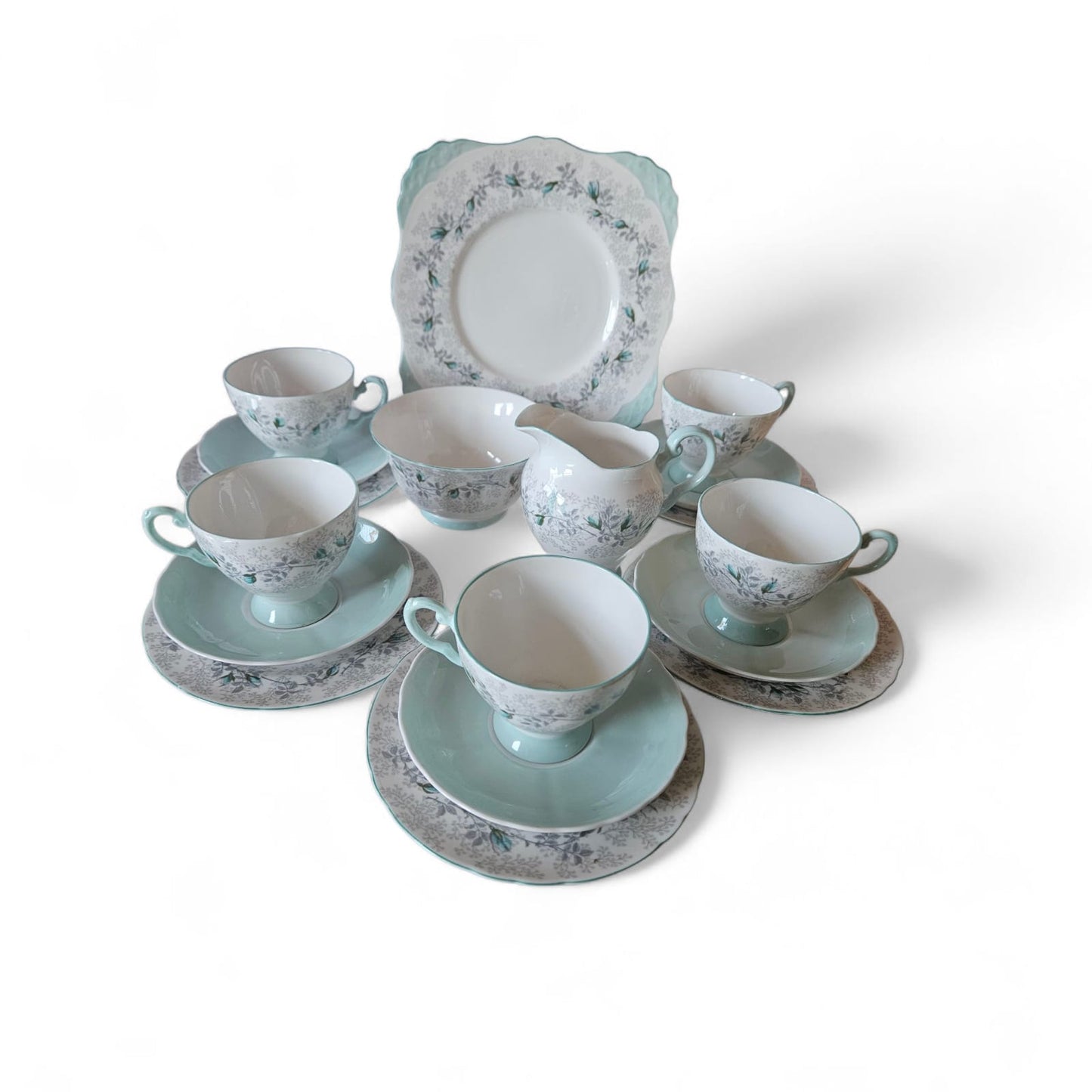 Royal Tuscan 'Fashion Rose' 18 piecesTea set. C1960's