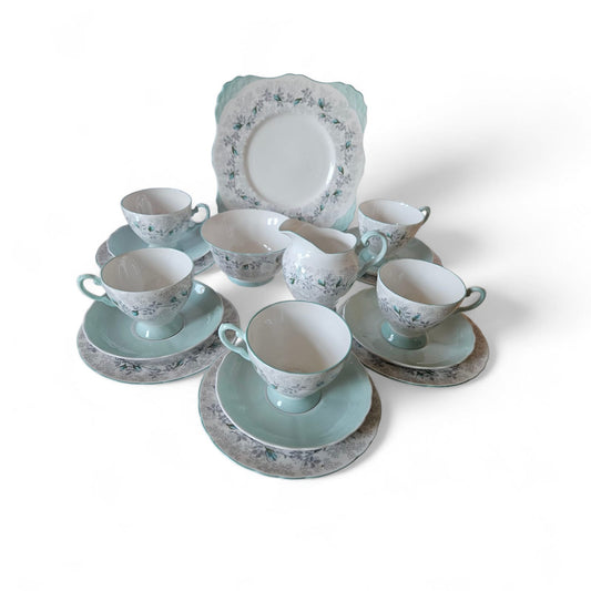 Royal Tuscan 'Fashion Rose' 18 piecesTea set. C1960's