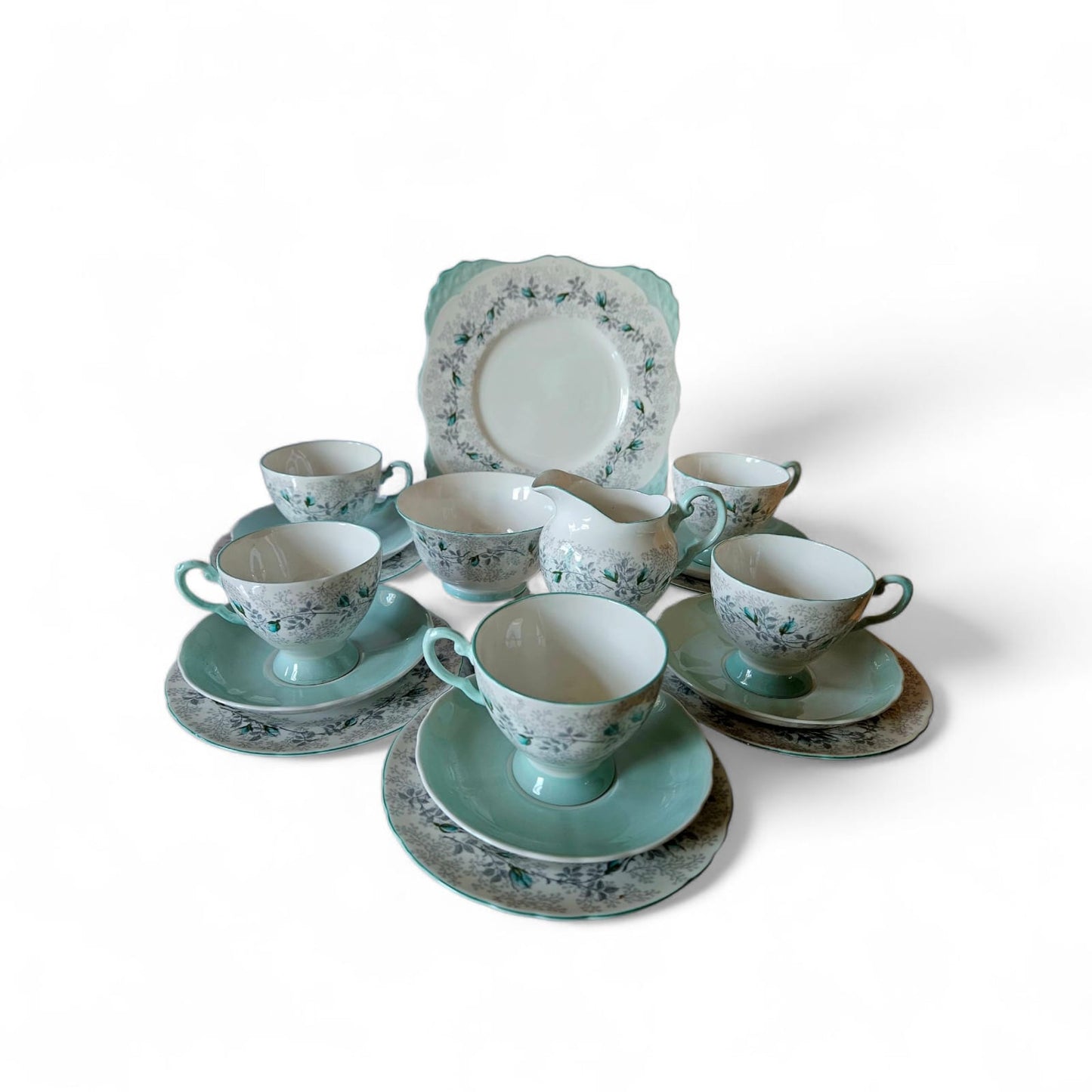 Royal Tuscan 'Fashion Rose' 18 piecesTea set. C1960's