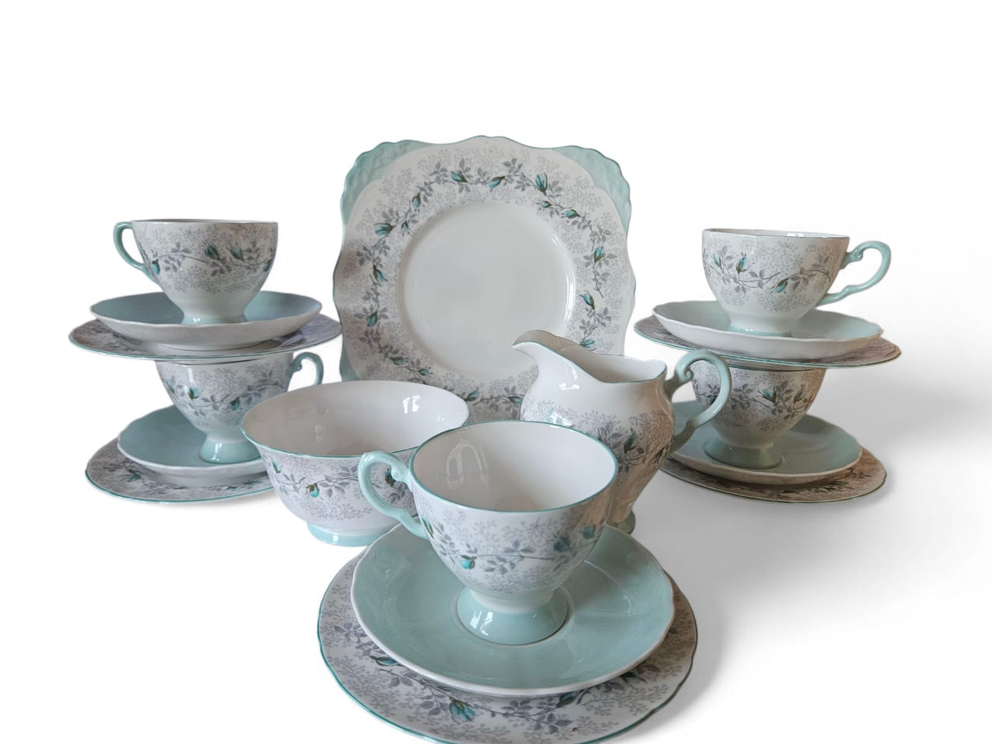 Royal Tuscan 'Fashion Rose' 18 piecesTea set. C1960's