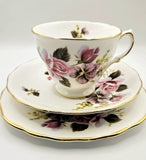 Royal Vale Bone China from England Trio - Roses and Pansies