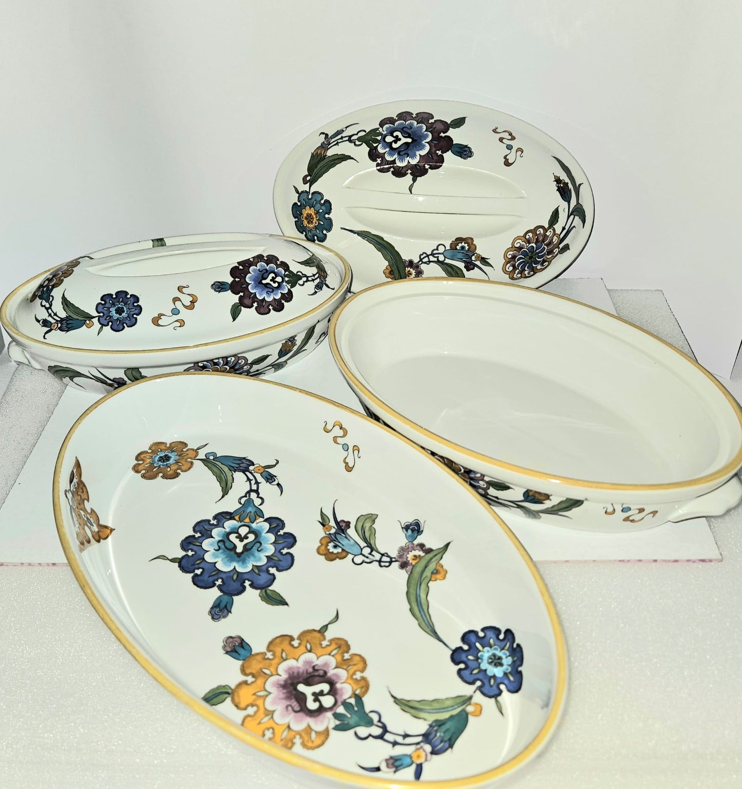 Royal Worcester England Palmyra "Bride of the Desert" set of 3 Oval Casserole Dishes