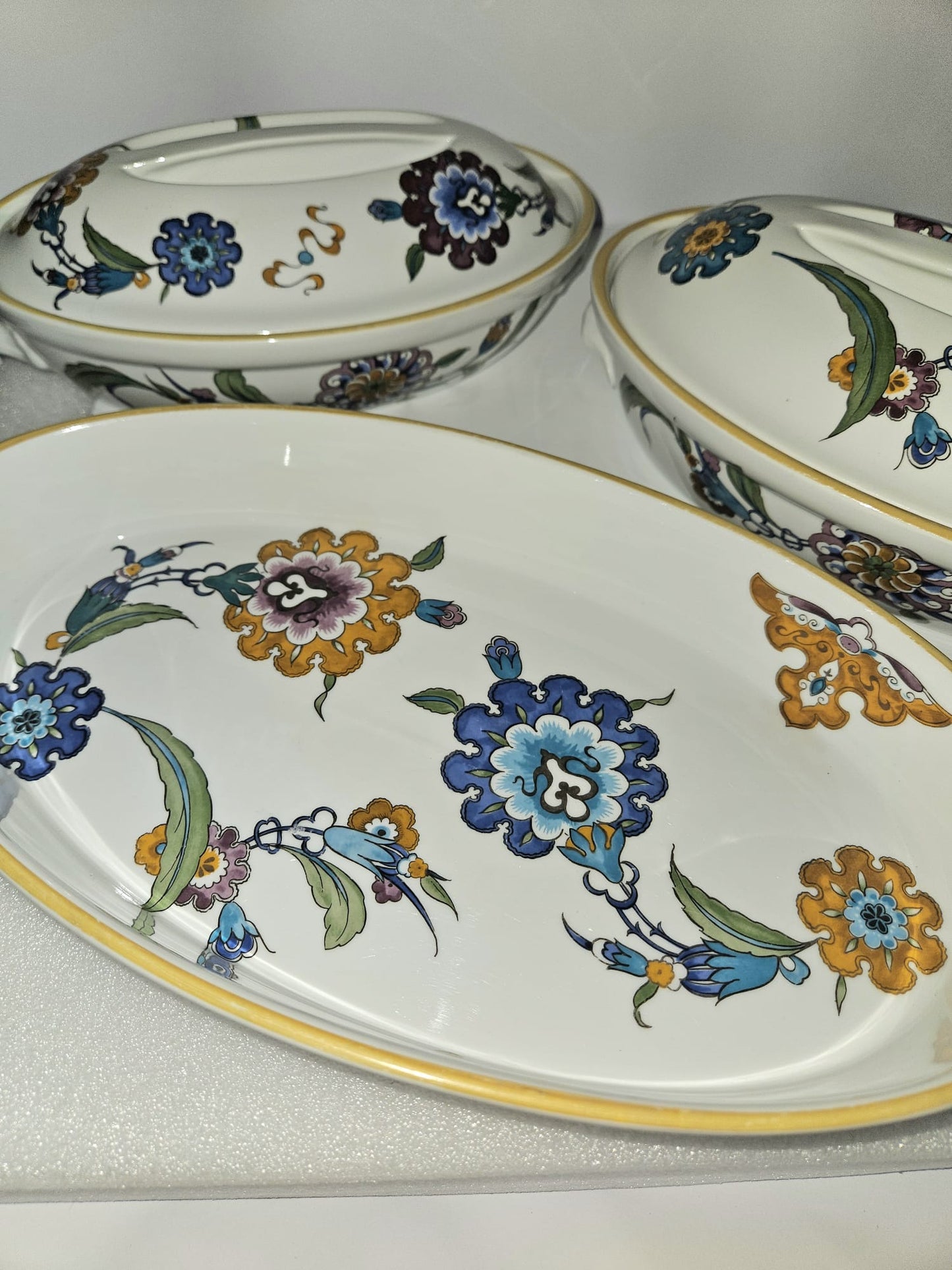 Royal Worcester England Palmyra "Bride of the Desert" set of 3 Oval Casserole Dishes