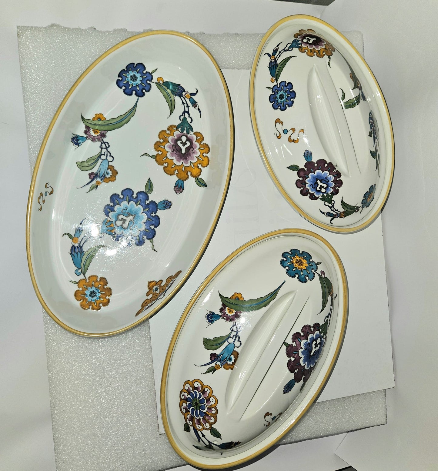 Royal Worcester England Palmyra "Bride of the Desert" set of 3 Oval Casserole Dishes