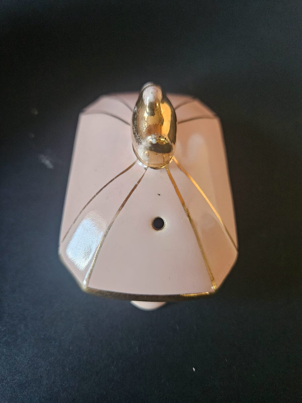 Vintage Sadler Cube Teapot Pink with Gold Gilding 1930s