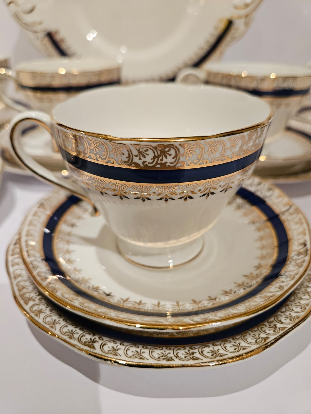 Vintage Salisbury Sarum Bone China 6 people Tea Set c.1940s