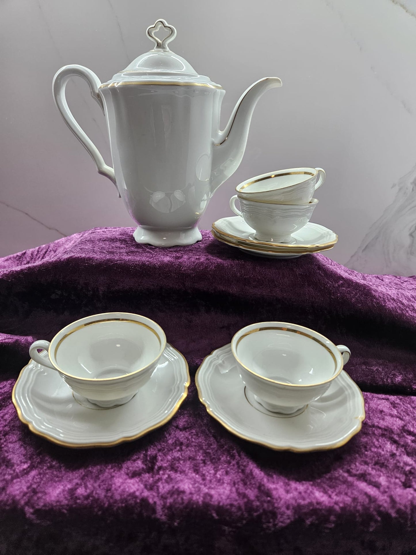 Vintage Marie Luise Seltmann Weiden porcelain 8 pieces Coffee Set 1940s